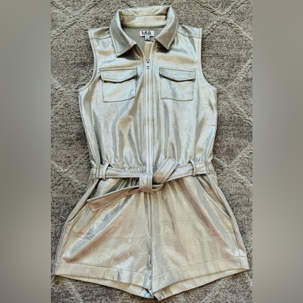 MIA New York Silver Metallic Jumper/Romper YM